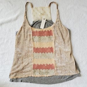ANTHROPOLOGIE Tiny Sequin Tank Top M